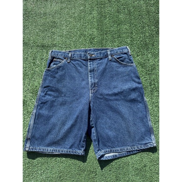 Y2K Dickies Carpenter Baggy Grunge Jorts Jean Shorts Dark Wash Denim Size 36 - Picture 5 of 10